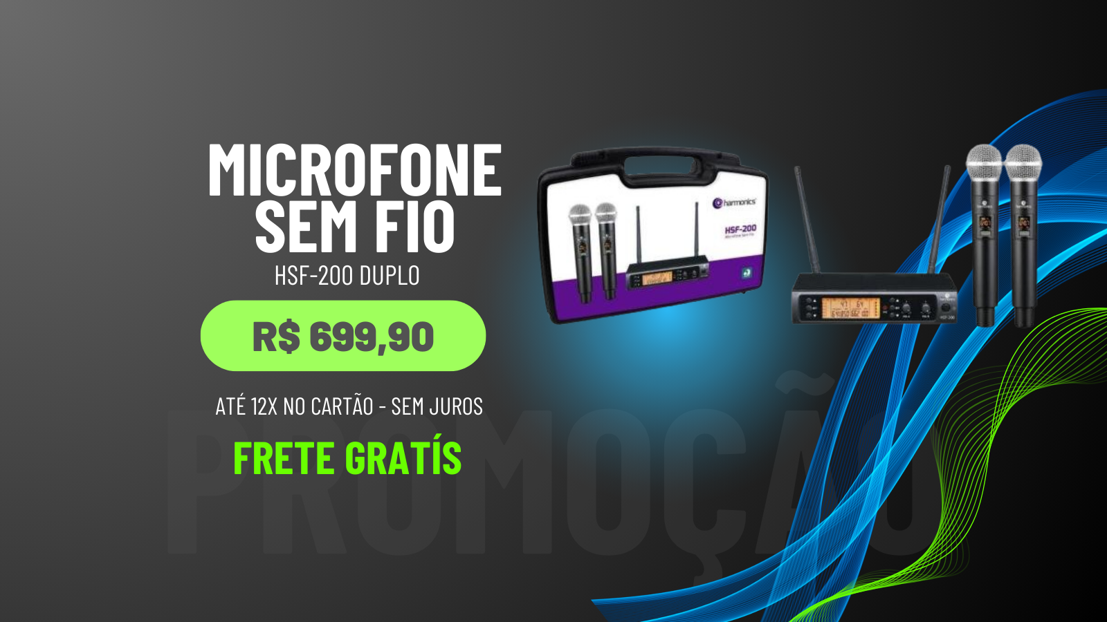 Microfone Sem Fio (1) frete gratis